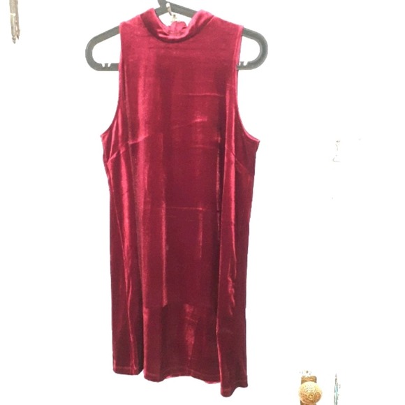 Forever 21  Crushed velvet red burgundy dress - Picture 1 of 3